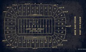 1941 notre dame stadium map art row
