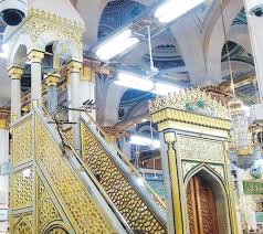 الروضة الشريفة المسجد النبوي من الداخل