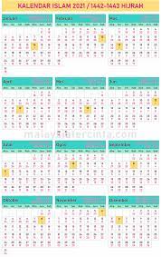 Akhir syawal 2021 tanggal berapa? Kalendar Islam 2021 Masihi 1442 1443 Hijrah Malaysia