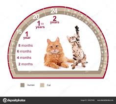 Pet Age Concept Comparison Chart Of Cat And Human Years On