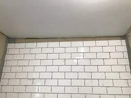 ceiling over tile shower is slanted