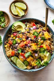 fiesta mango quinoa salad dishing out