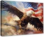 Amazon.com: Patriot Battle Eagle Painting Room Wall Creative ...