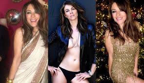 As always, elizabeth slayed in the look by her own line elizabeth hurley beach, showing. Liz Hurley 54 Sets Her Festive Mood Right In Sparkly Blazer And Then A Saree Celebrities News India Tv