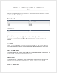 Board Meeting Minutes Template Download From Cfi Marketplace
