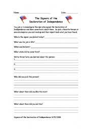 This declaration of independence pdf worksheet will help your child recall important national facts, like its purpose, author, and the date it was signed, making the us the country it is today! English Worksheets Signers Of The Declaration Of Independence