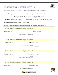 Lisa is making activity baskets to donate to charity. Least Common Multiple Worksheets Page