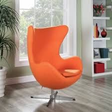 jacobsen style egg chair wool orange