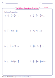 Multi Step Equations Worksheets