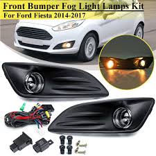 Us 16 24 35 Off For Ford Fiesta 2013 14 2017 Car H8 Yellow Front Bumper Fog Lamp Light Cover Grill Wiring Harness Foglight Driving Light Drl Kit In