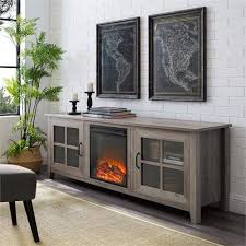 Farmhouse Fireplace Wood Tv Stand