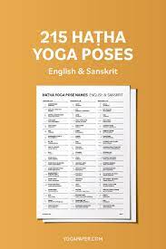 yoga poses in english and sanskrit