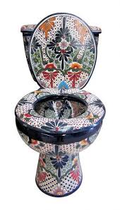 Toilet itself as well as optional products are decorated with the same beautiful. Mexican Talavera Toilet Set Bathroom Handcrafted San Miguel Assentos Sanitarios Bacia Sanitaria Mictorios