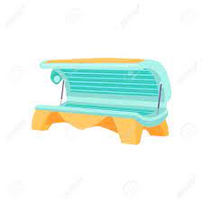 Yellow And Blue Opened Tanning Bed Cartoon Illustration. Cosmetic Procedure  In Spa Salon, Horizontal Sunbathing Machine Or Bed. Solarium, Wellness,  Recreation, Care, Relaxation Concept Royalty Free SVG, Cliparts, Vectors,  And Stock Illustration.
