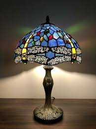 Enjoy Tiffany Style Table Lamp Sky Blue