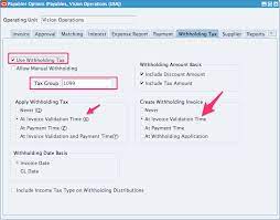 withholding tax invoices in oracle ap