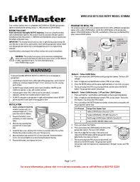 programming instructions for liftmaster