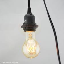 Single Socket Pendant Light Cord Kit For Lanterns 11ft Black
