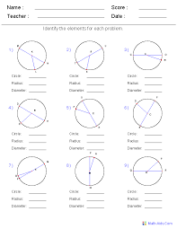 circle worksheets geometry worksheets