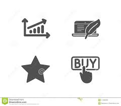 Chart Star And Copyright Laptop Icons Buying Sign