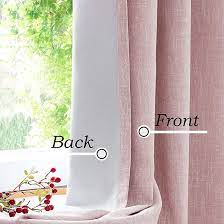 Amazon.com: Pink Solid Moderate Blackout Curtain Heavy Linen Texture Room  Darkening Window Treatment for Bedroom Noise Reducing Drapes 8 Grommets Top  for Living Room with Gray Liner, Pink 50