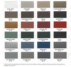Metal Roof Color Chart For Metal Roof Installing Metal