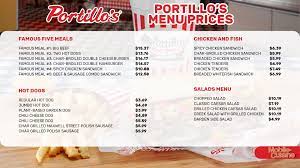 updated portillo s menu and s
