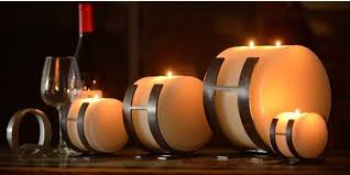 horizontal iron candle holders set of 3