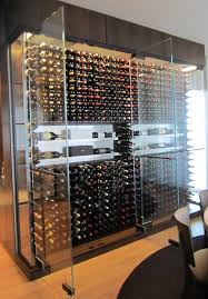 Modern Glass Wine Cellar Door Home