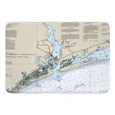 Nc Swansboro Nc Nautical Chart Memory Foam Bath Mat