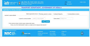 driving licence in kerala and