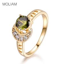 Us 2 6 30 Off Moliam Female Green Red Stone Finger Ring 2017 Trendy Jewelry Cubic Zirconia Moon Design Rings For Women Gift Mlr362 Mlr363 In Rings