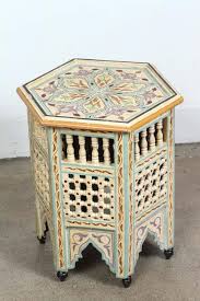 Moroccan Side Table Hand Painted In