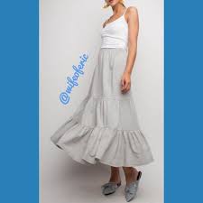 Terry Knit Ruffle Maxi Skirt Hot Trend In 2019 Nwt