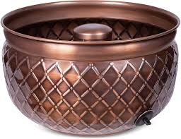 Pottery storage container for garden hoses. Birdrock Home Water Hose Holder Copper Drainage Hole Ground Garden Hose Pot Decorative Handle Embossed Steel Metal With Copper Accents Outdoor Or Indoor Use Walmart Com Walmart Com