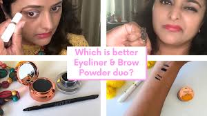comparing eye liner and eye powder duo