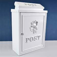 Silver Rose Wall Mounted Post Box