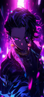 stylish anime guy purple wallpapers