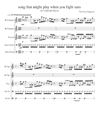 A chord could be played by pressing down all the you are now playing c minor triad. Song That Might Play When You Fight Sans Sheet Music For Trumpet In B Flat Snare Drum Bass Drum Flute Piccolo Mixed Quintet Musescore Com