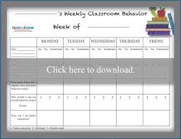 Printable School Monthly Behavior Chart Precise Free