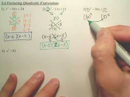 5 4a factoring quadratic expressions