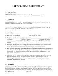 free separation agreement template