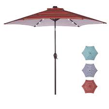 8 7 Ft Steel Push Up Patio Umbrella In