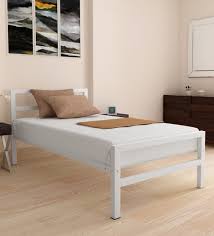 striker single size bed in white colour
