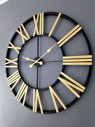 Metal Large Rustic Wall Clock Kitchen