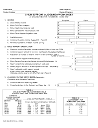 Child Support Calculation Worksheet Laveyla Com