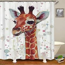 Out of every room in your home, the bathroom — regardless of its size — is the one place that can benefit from simple decor upgrades. Shower Curtains Giraffe Shower Curtain Fabric Bathroom Decor Set With Hooks 4 Sizes Home Garden