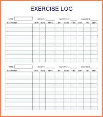 Exercise Chart Template Free Printable Workout Log From