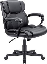 Choose from contactless same day delivery, drive up and more. Amazon Com Furmax Mid Back Executive Office Chair Swivel Computer Task Chair With Armrests Ergonomic Leather Padded Desk Chair With Lumbar Support Black Kitchen Dining