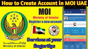 how to create an account in moi uae